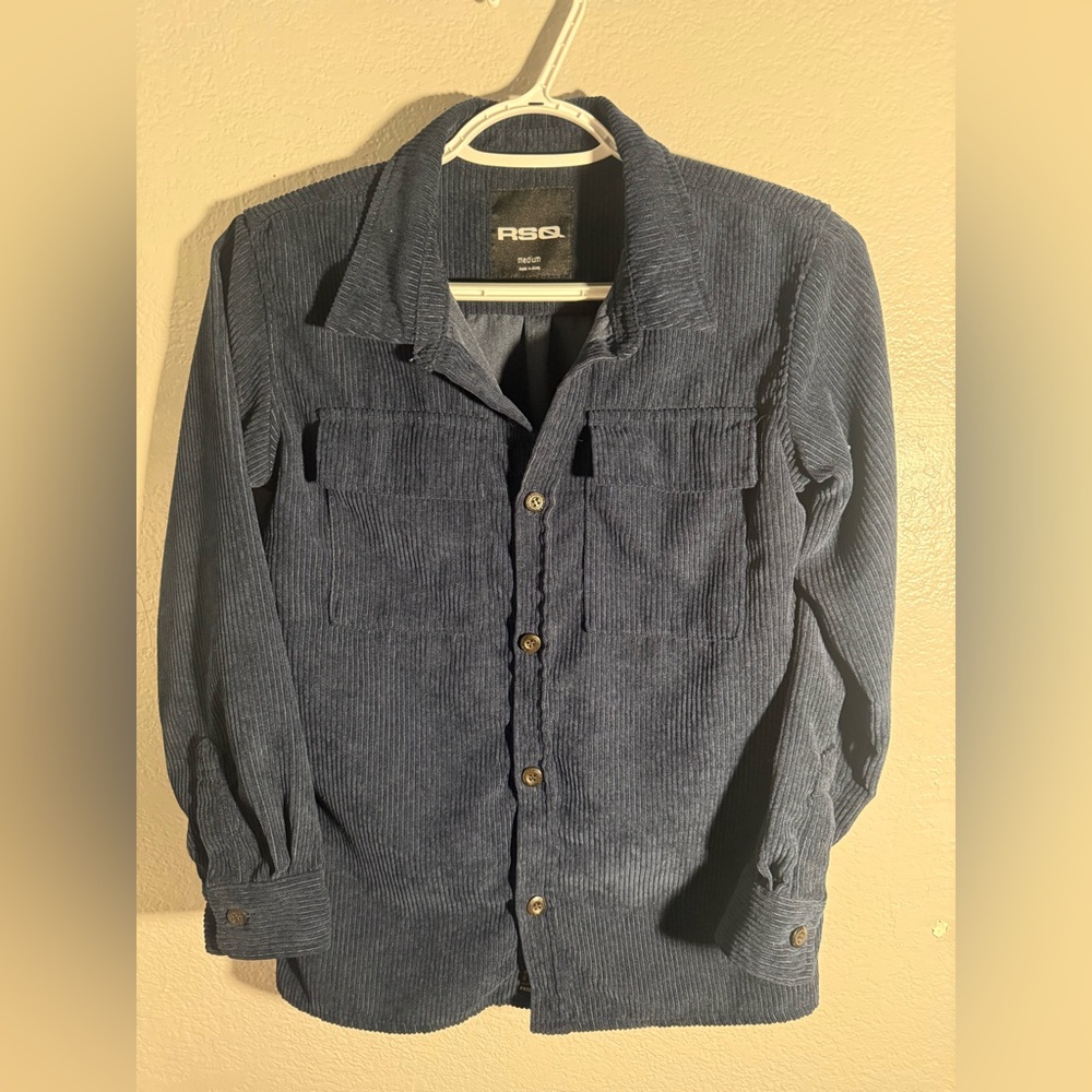 RSQ Blue Lightweight Shirt Jacket Relaxed Fit